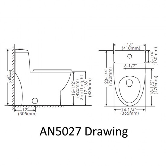 Siphonic One Piece Toilet  AN5027